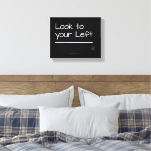 Toile SlipperyJoe's look gauche drôle stark blanc flèche