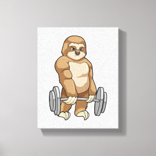 Toile Sloth au Bodybuilding avec Barbell