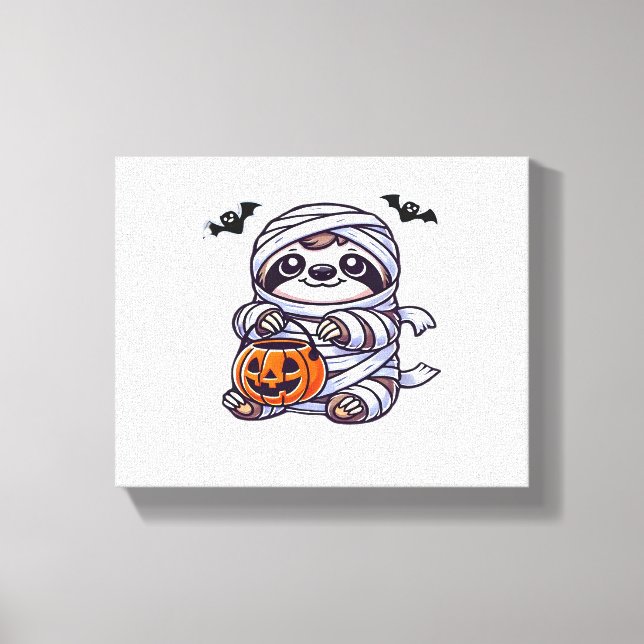 Toile Sloth Halloween Mummy Kids Femmes Hommes Sloth Cla (Recto)