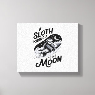 Toile Sloth Riding a Rocket to the Moon