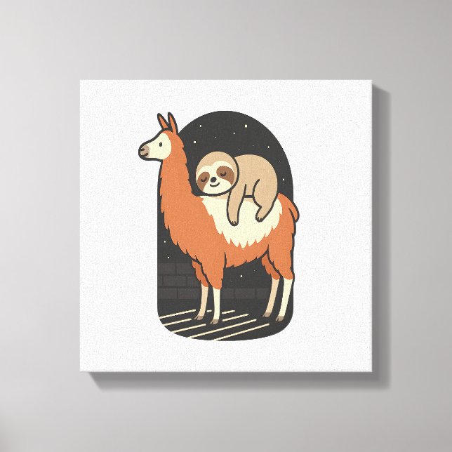 Toile Sloth Riding Llama (Recto)