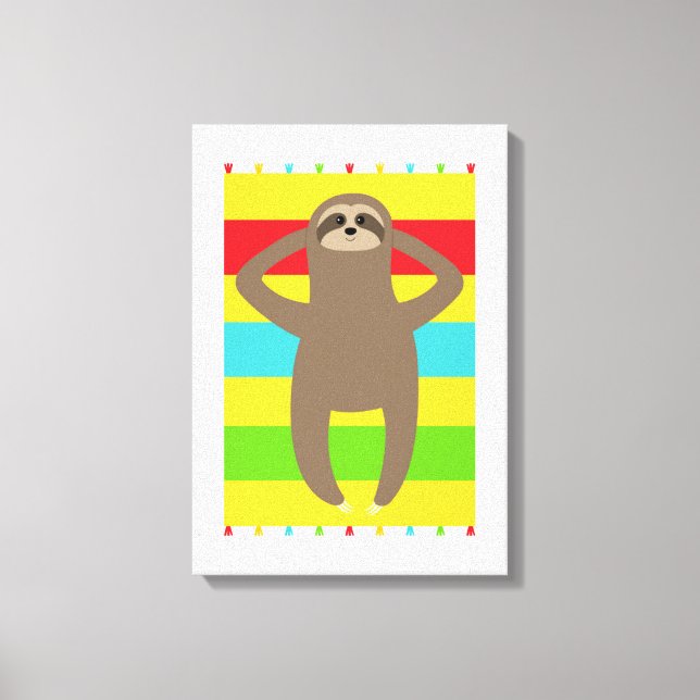 Toile Sloth Sur La Plage (Recto)