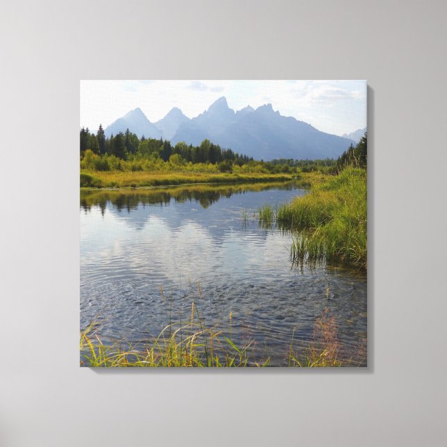 Toile Smoky Reflections of the Grand Tetons (Recto)