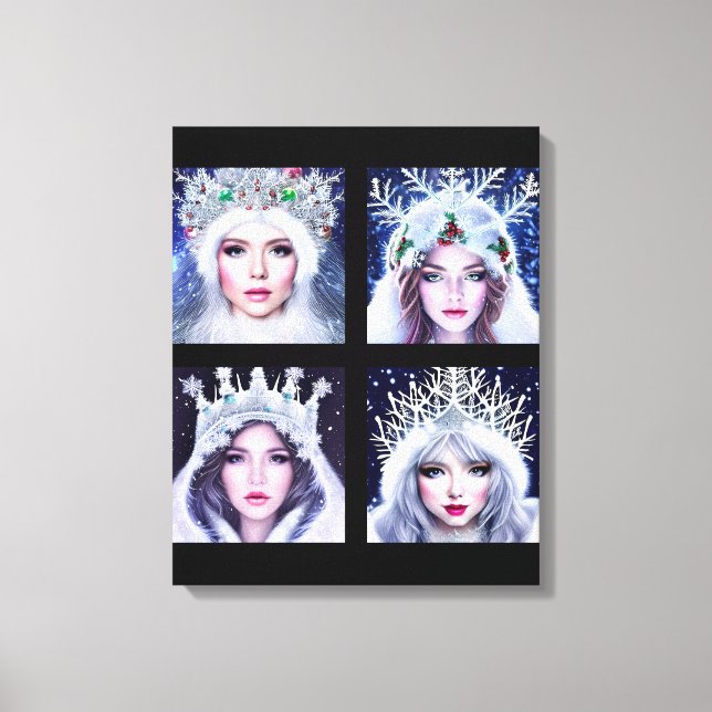 Toile Snow Queens Winter Wonderland Wall Art Set (Recto)