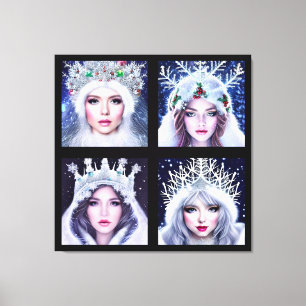 Toile Snow Queens Winter Wonderland Wall Art Set