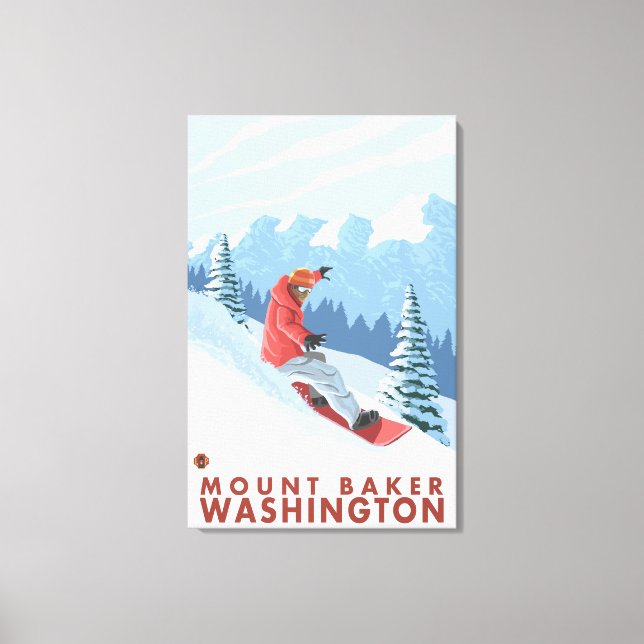 Toile Snowboarder Scene - Mount Baker, Washington (Recto)