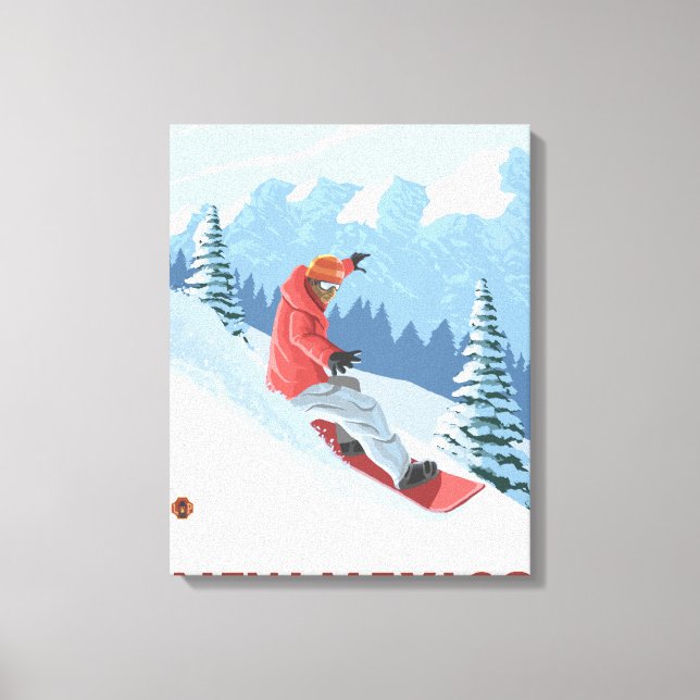 Toile Snowboarder Scène Nouveau-Mexique (Recto)