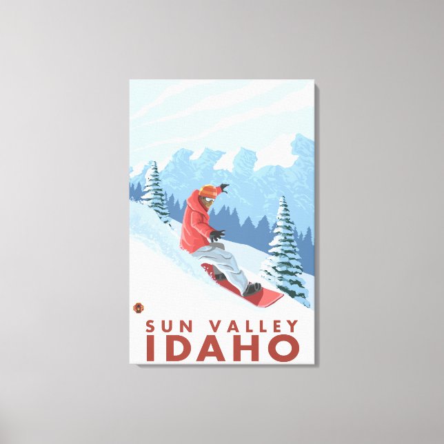 Toile Snowboarder Scene - Sun Valley, Idaho (Recto)