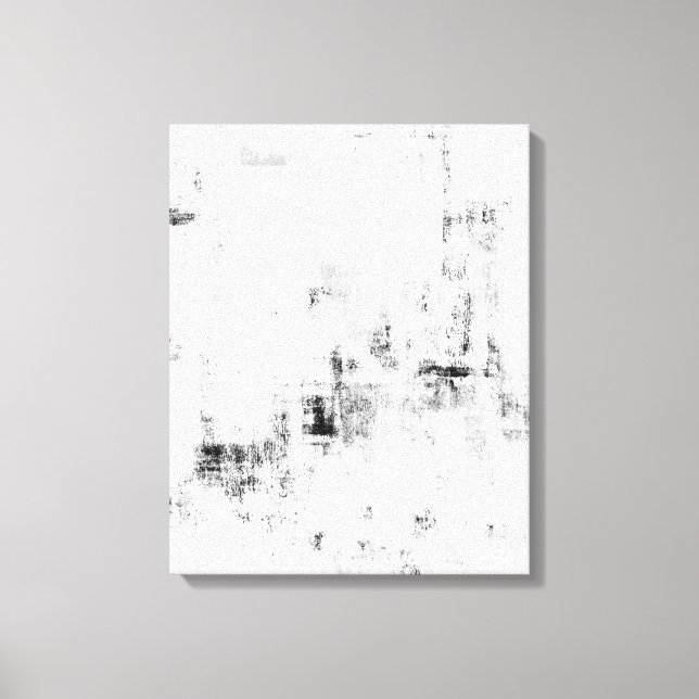 Toile 'Snowfall' Art Abstrait noir et blanc (Recto)