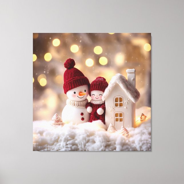 Toile Snowman Frosty Sibings Winter Joie (Recto)