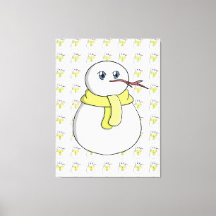 Toile Snowman portant une écharpe jaune