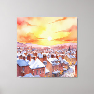 Toile Snowy Christmas le matin