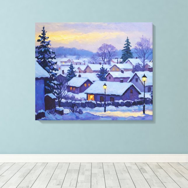 Toile Snowy Forest Village (Insitu (Plancher de Bois))