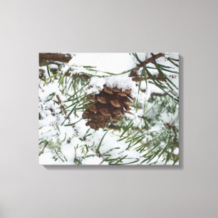 Toile Snowy Pine Cone I