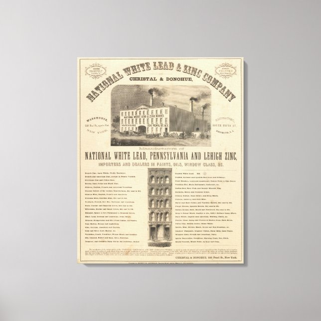 Toile Société nationale de plomb et de zinc blancs (Recto)