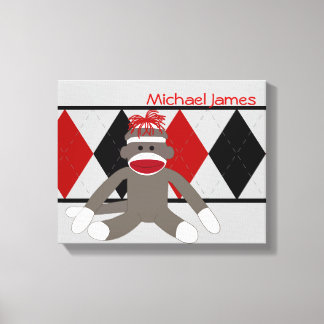 Toile Sock Monkey Personnalisé