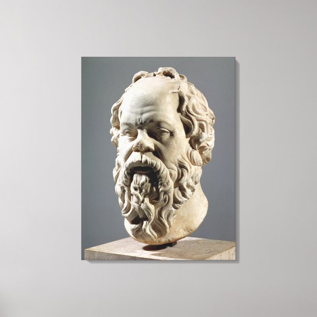 Toile Socrate, tête en marbre, copie d'un bronze (Recto)