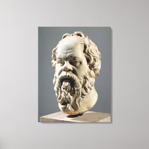 Toile Socrate, tête en marbre, copie d'un bronze