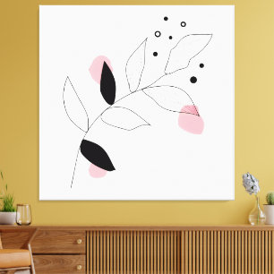 Toile Soft Botanica – Art de ligne de feuille minimalist