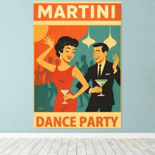 Toile Soirée Dansante Martini du Milieu du Siècle