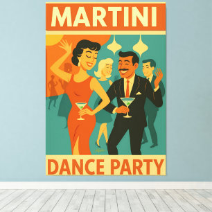 Toile Soirée Dansante Martini Milieu de Siècle