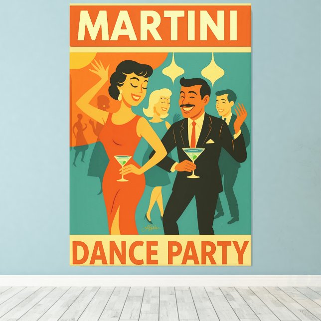 Toile Soirée Dansante Martini Milieu de Siècle (Insitu (Plancher de Bois))