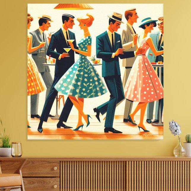 Toile Soirée de cocktail dansant Mid Century Modern Mart (Insitu(Salon))