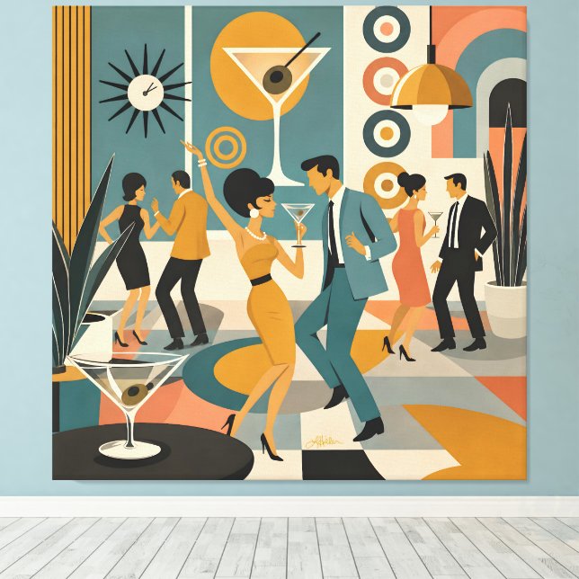 Toile Soirée de danse de cocktail Martini Hippie du mili (Insitu (Plancher de Bois))