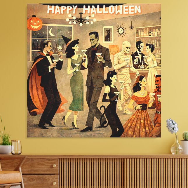 Toile Soirée Martini Halloween Rétro Milieu de Siècle 40 (Insitu(Salon))