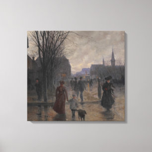 Toile Soirée pluvieuse sur l'avenue de Hennepin, c.1902