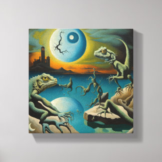 Toile Soirées Lune avec Compagnons Lézard