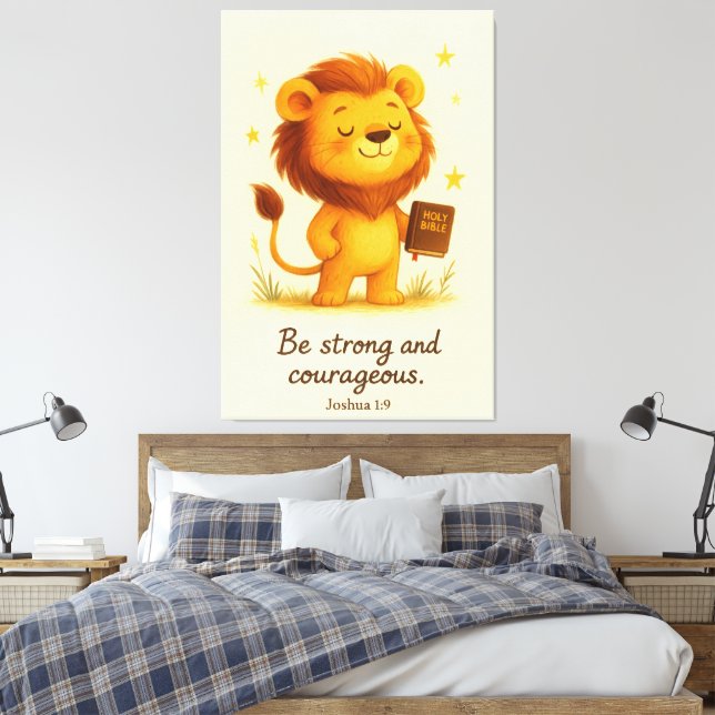 Toile Sois Fort et Courageux – Josué 1:9 (Insitu(Chambre))