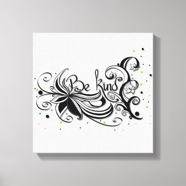 Toile SOIS GENTIL ! Citation calligraphie inspirante (Recto)