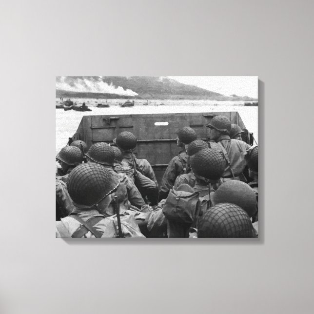 Toile Soldats Du Jour J Dans Un Bateau De Higgins (Recto)