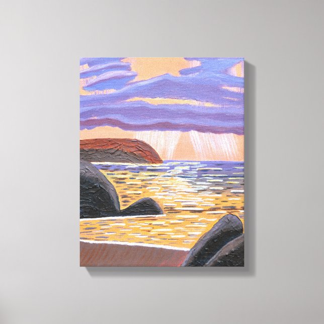 Toile Soleil couchant sur la Mer (Recto)