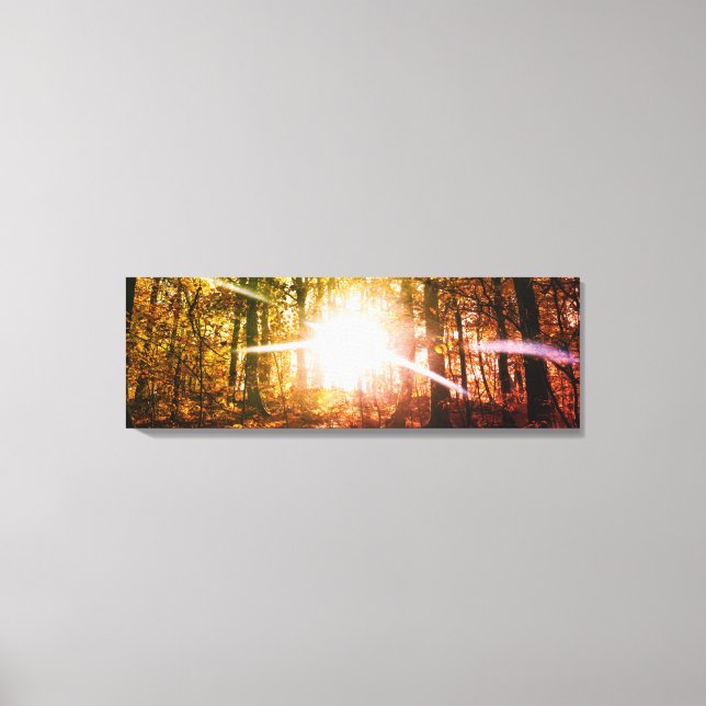 Toile Soleil dans la forêt automnale (Recto)