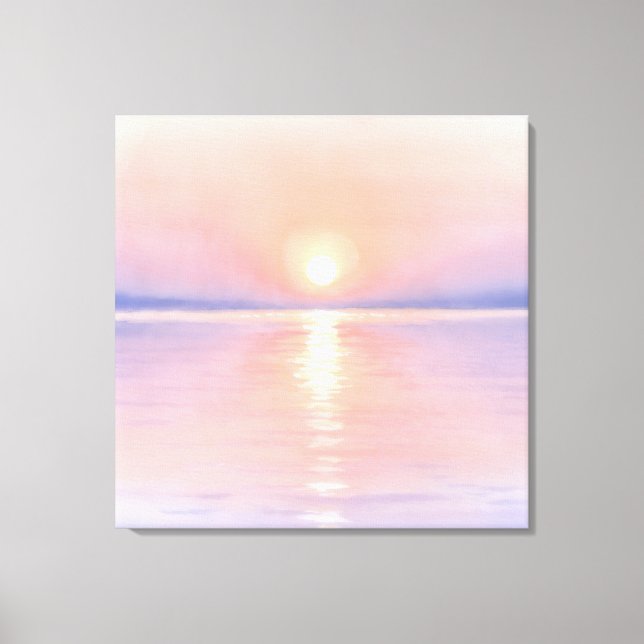 Toile Soleil de style aquarelle - Art marin (Recto)