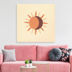 Toile Soleil et Lune – Boho Céleste Équilibre Sacré
