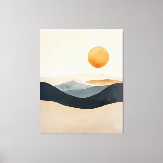 Toile Soleil Tranquille Sur Horizons Superposés (Recto)