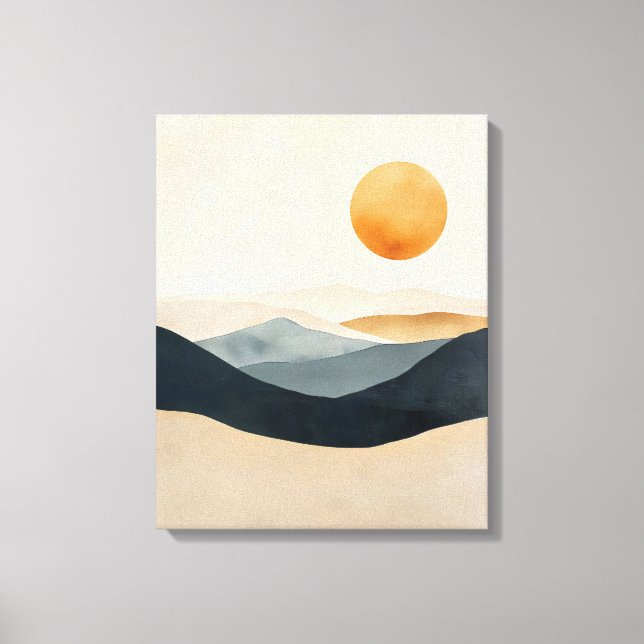 Toile Soleil Tranquille Sur Horizons Superposés (Recto)