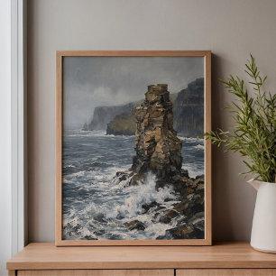 Toile Solitude des stacks des falaises de Moher