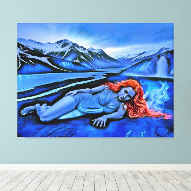 Toile "Sólvátra" - Flamme sous la glace (Insitu (Plancher de Bois))