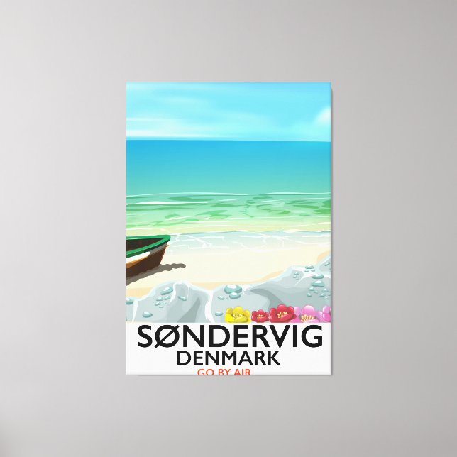 Toile Søndervig Danemark affiche de voyage de plage (Recto)