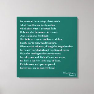 Toile Sonnet 116Laissez-moi ne pas parler du mariage des