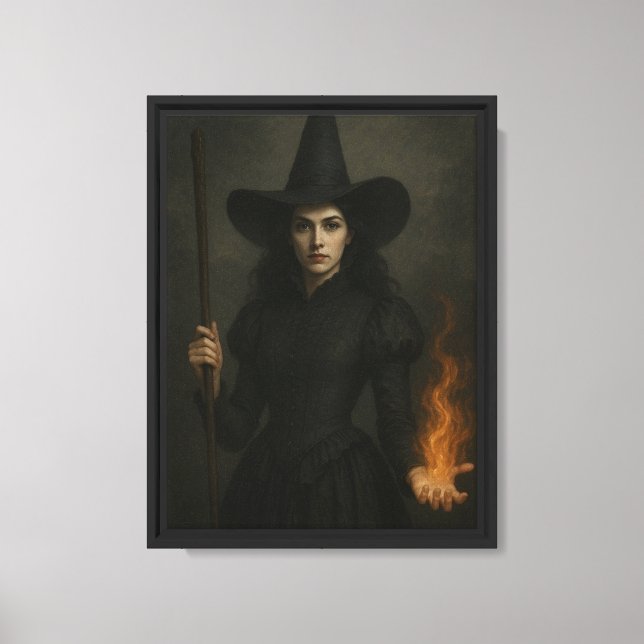 Toile Sorcière avec sort de feu (Recto)