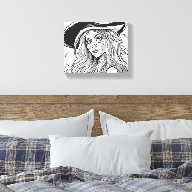 Toile sorcière d'halloween (Insitu(Chambre))