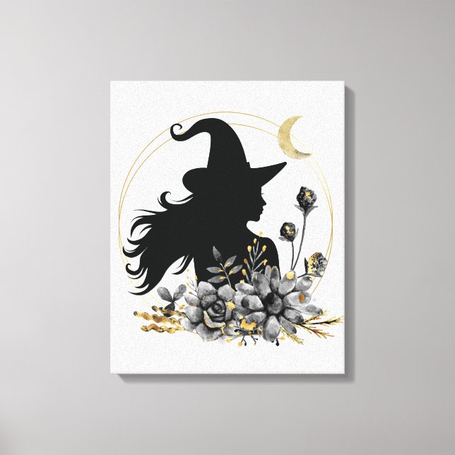 Toile Sorcière d'Halloween contemporaine moderne (Recto)