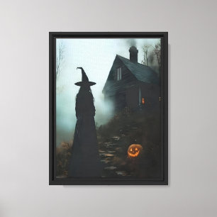 Toile Sorcière et maison hantée Art