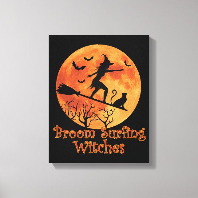 Toile Sorcières de surf - Drôle Halloween (Recto)