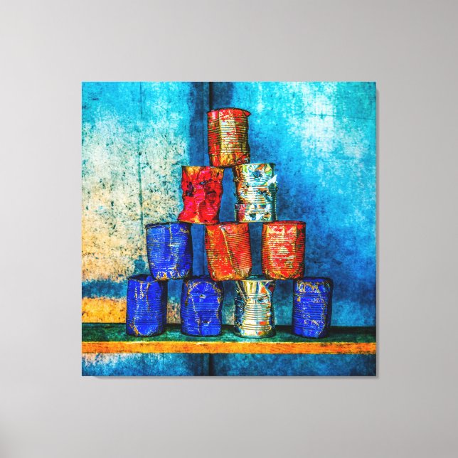 Toile Soupe Cans Après Le Déjeuner Pop Art Parodie (Recto)